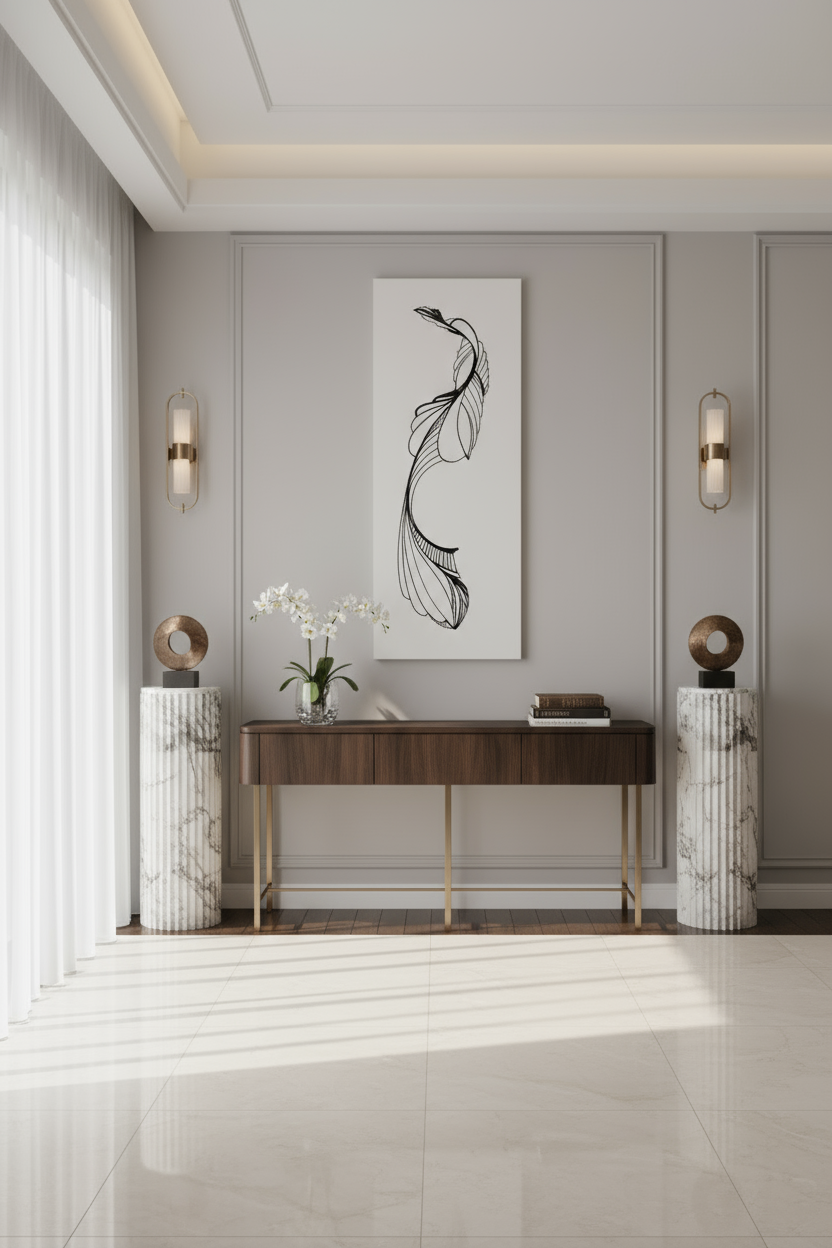 16"x40" Ink On Canvas