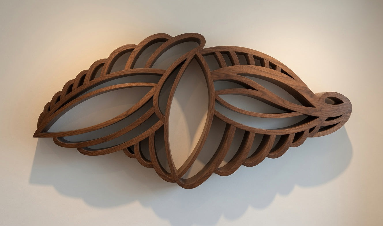 Black Walnut Sculptural Bookshelf by Mikey McD