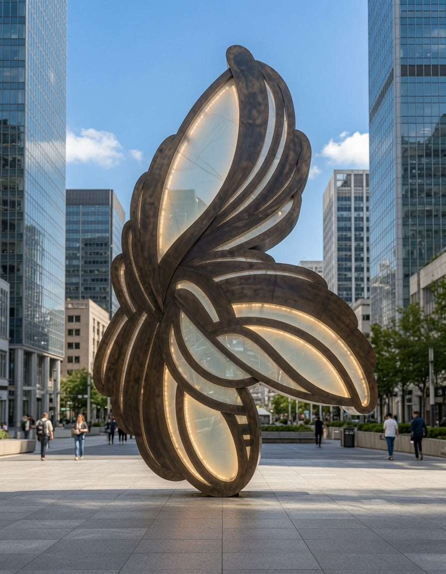 Lumina Weave | Monumental Illuminated Outdoor Sculpture | Mikey McD