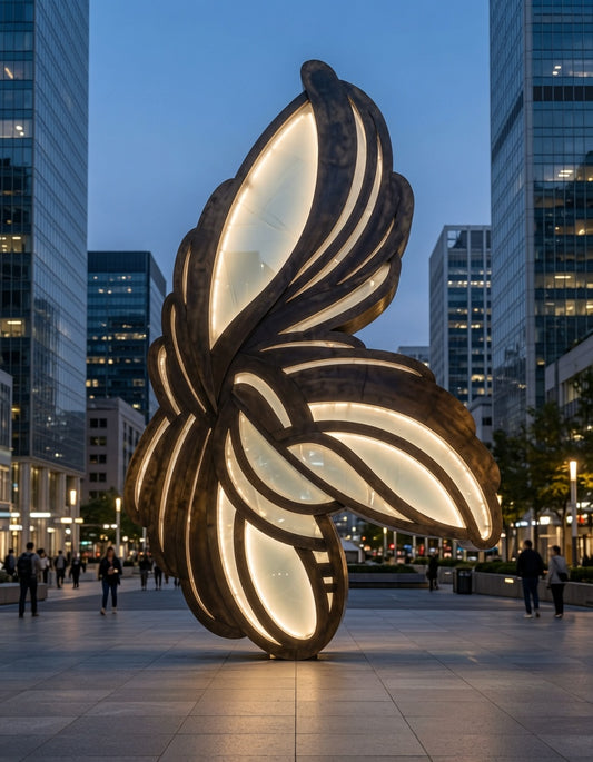 Lumina Weave | Monumental Illuminated Outdoor Sculpture | Mikey McD