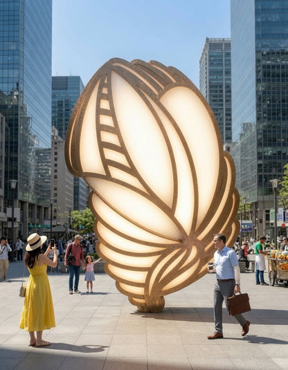 Luminous Petal | Monumental Illuminated Outdoor Sculpture | Mikey McD