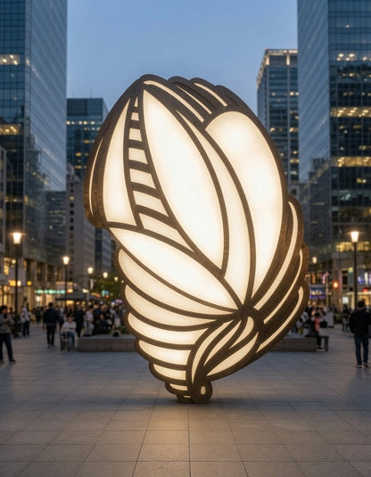 Luminous Petal | Monumental Illuminated Outdoor Sculpture | Mikey McD