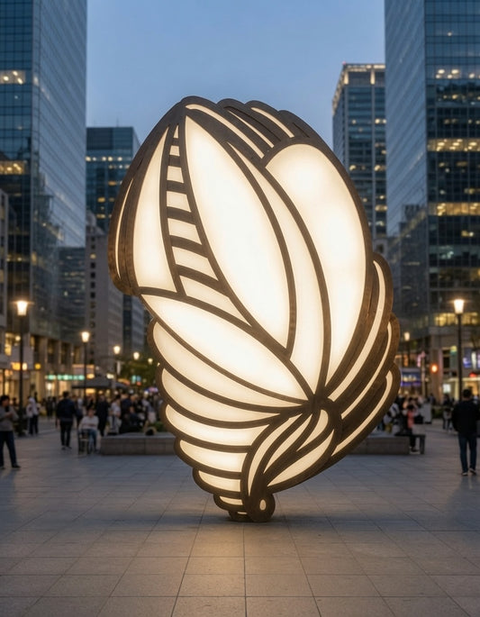 Luminous Petal | Monumental Illuminated Outdoor Sculpture | Mikey McD