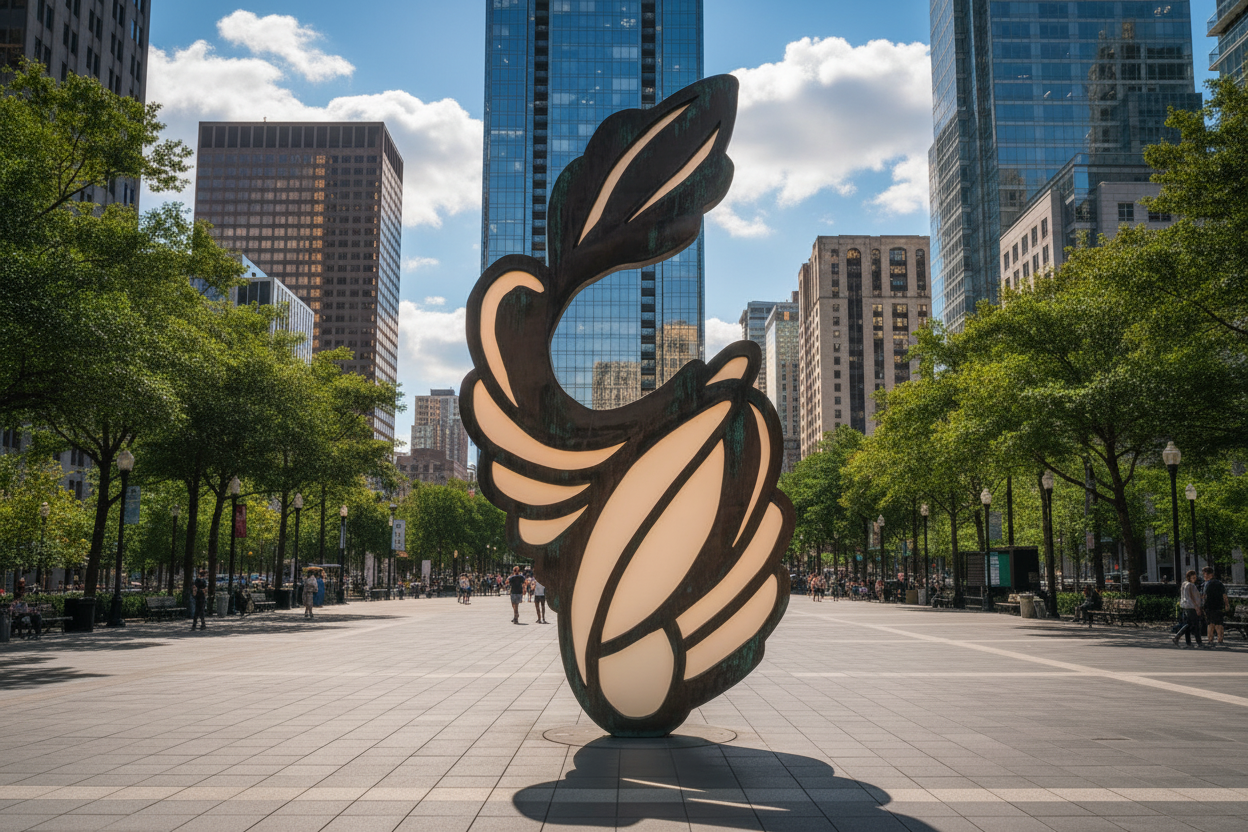 Eternal Bloom – Illuminated Monumental Bronze Sculpture