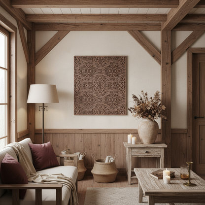 4’ x 4’ Black Walnut Sculptural Wall Hanging