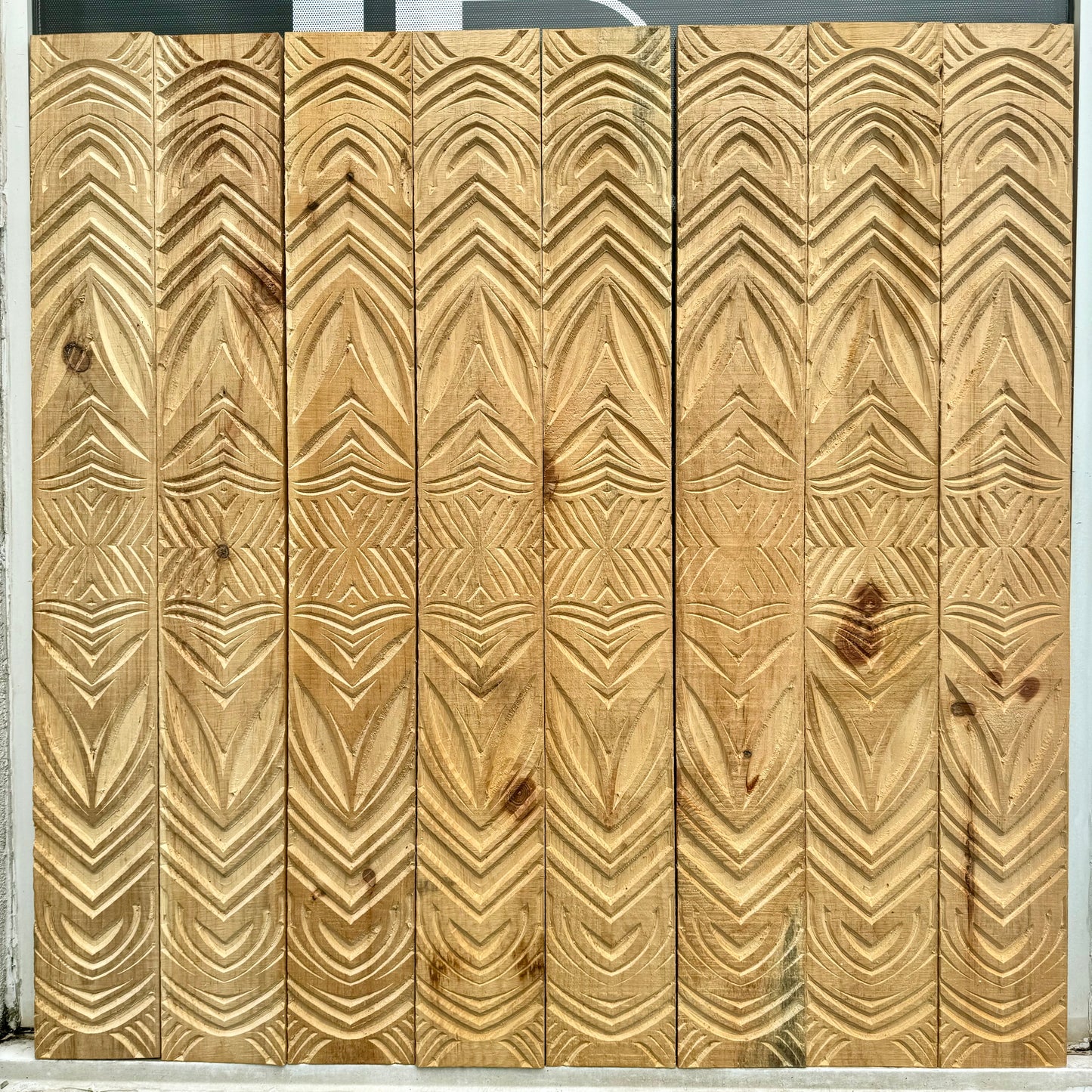 Sculptural Wood Carving Wall Hanging Art 4' x 4'