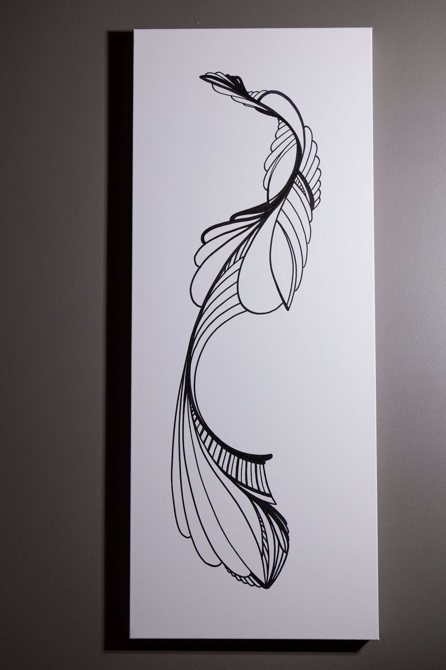 16"x40" Ink On Canvas