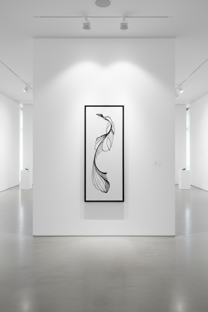 16"x40" Ink On Canvas