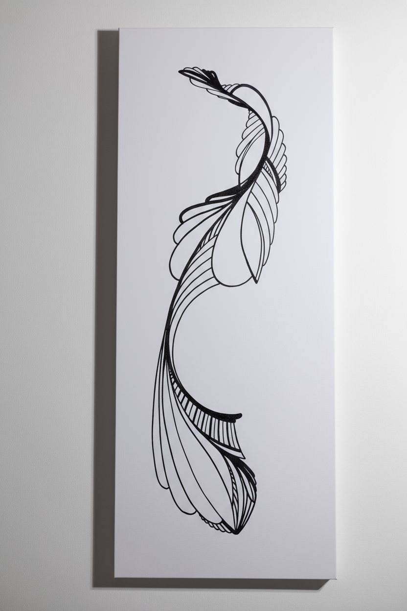 16"x40" Ink On Canvas