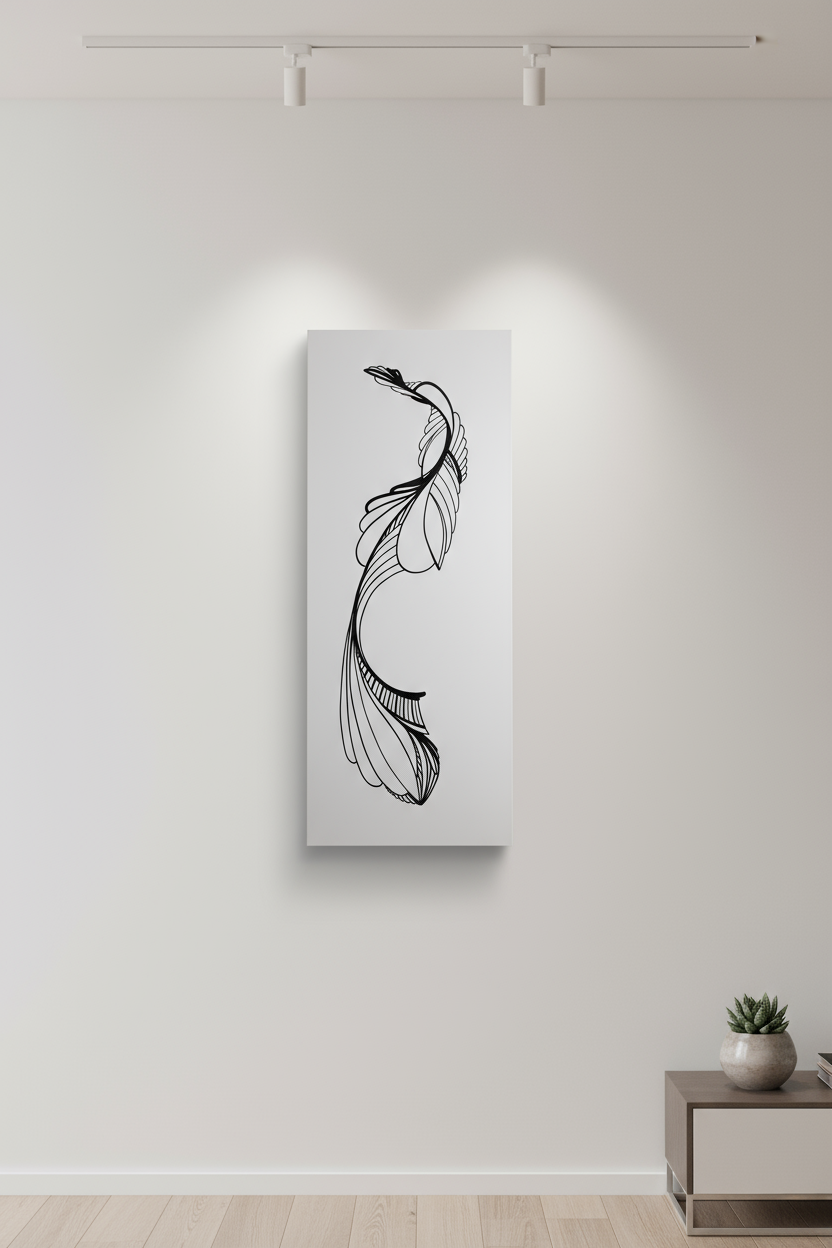 16"x40" Ink On Canvas